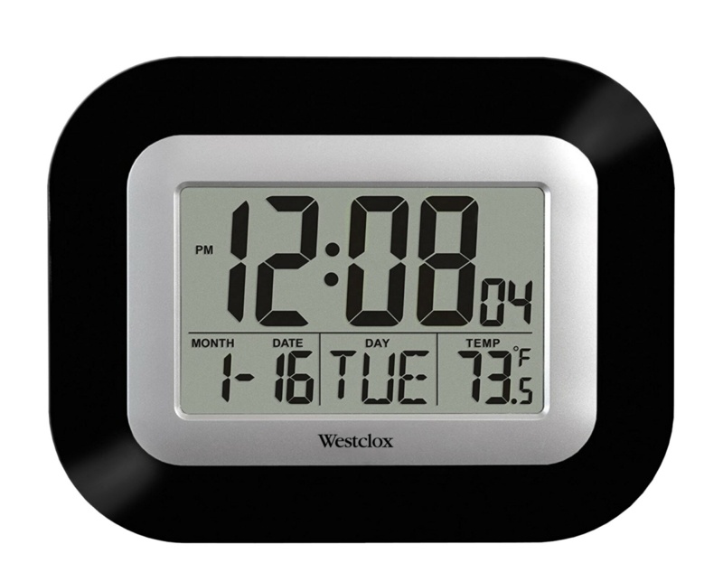 Digital Quartz Tabletop Clock with Alarm in Silver