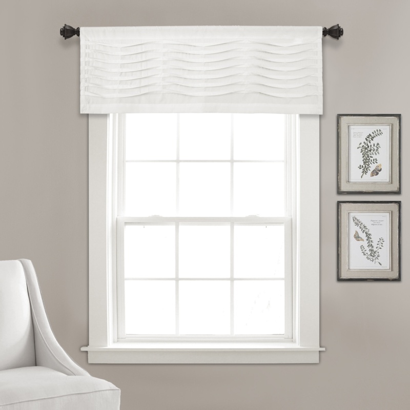 Dimattia Solid Color Tailored 52" Window Valance