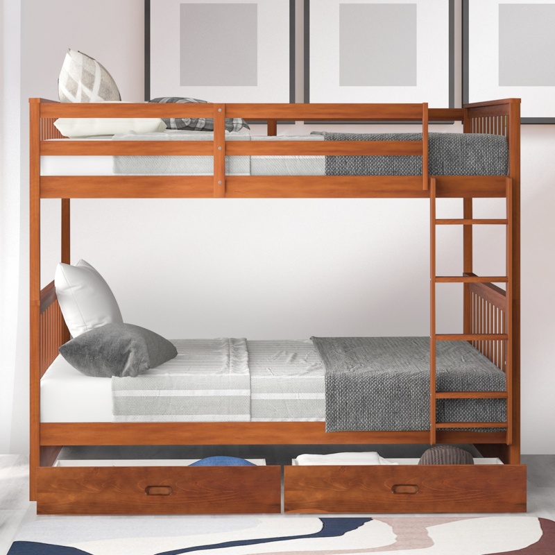 Dipansu Kids Full Over Full Bunk Bed with Drawers