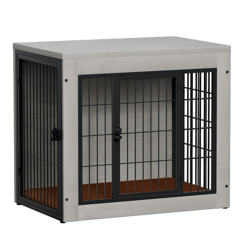 Dog Crate Furniture With Thick Cushion & Double Doors For Small To Large Dogs