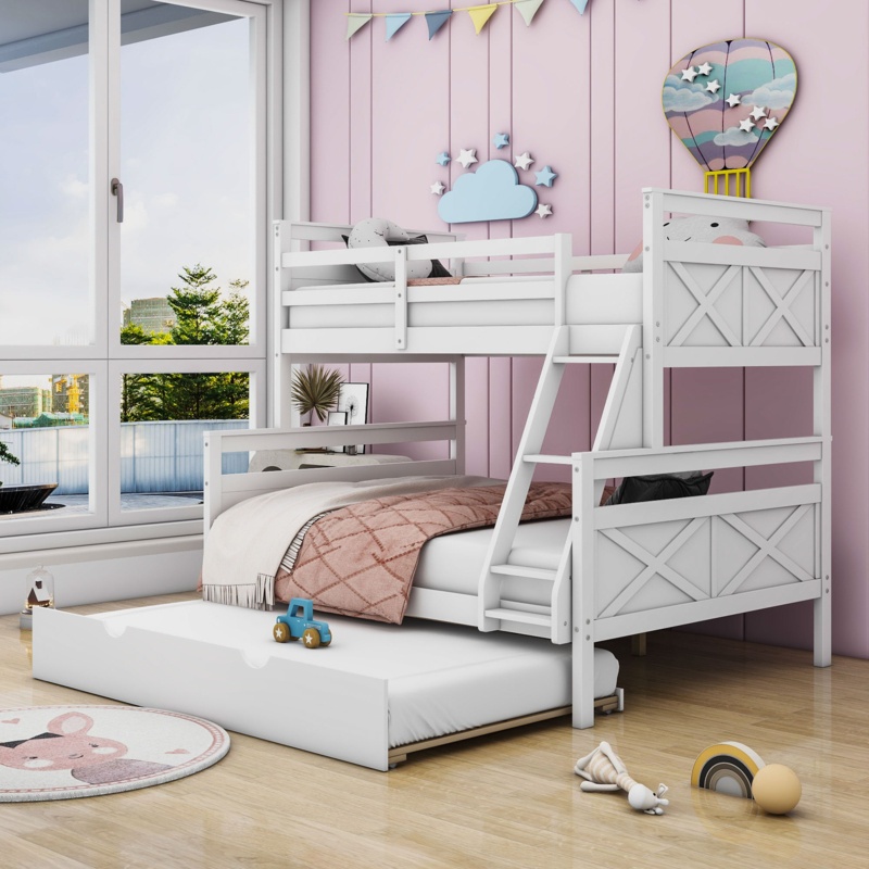 Drako Kids Twin Over Full Bunk Bed with Trundle