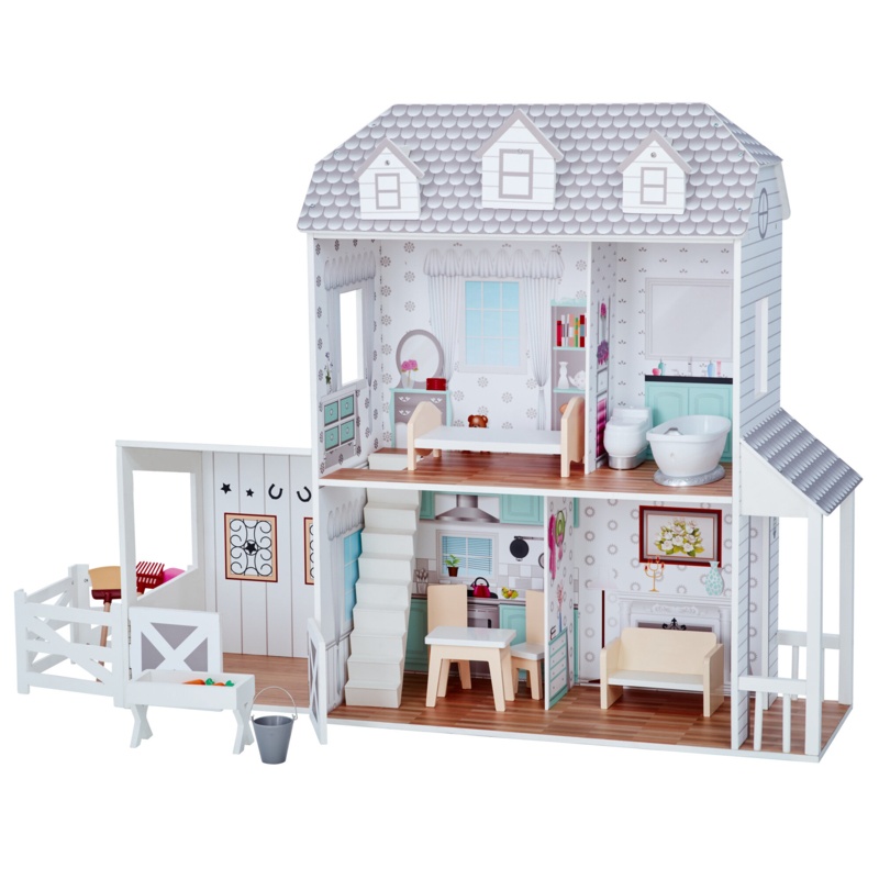 Dreamland Olivia's Little World Farmhouse Wooden Dollhouse for 12" Dolls