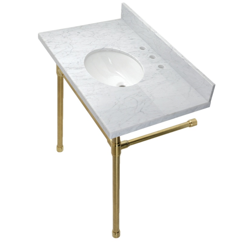 Dreyfuss Ceramic Rectangular Console Bathroom Sink with Overflow