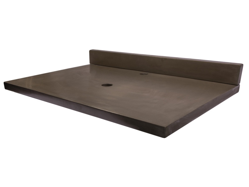 Eden Concrete Counters 31'' Concrete Single Vanity Top with Sink and 1 Faucet Holes
