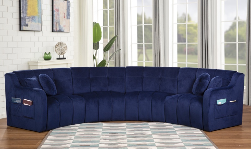 Edrei 153.1" Wide Velvet Symmetrical Modular Sectional Floor Sofa