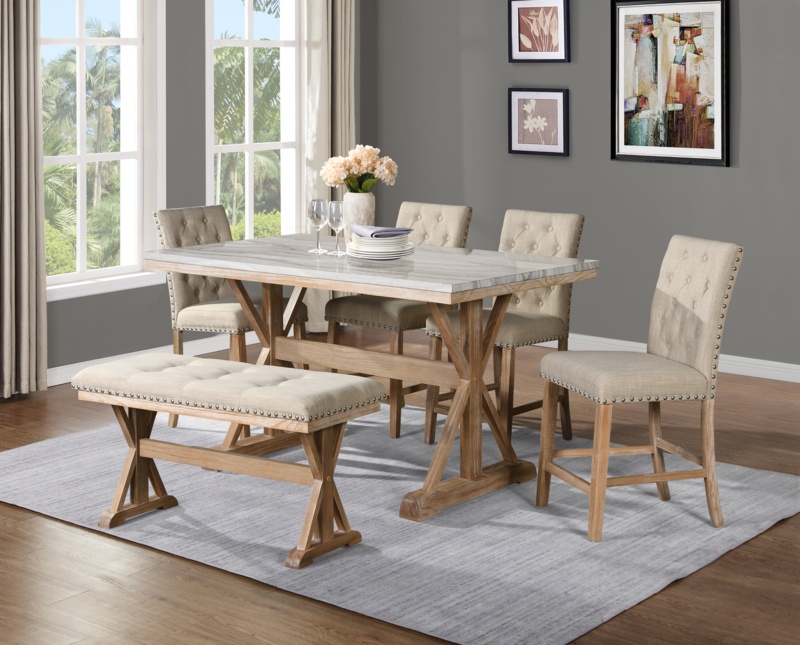 Eliann 6 - Piece Double Pedestal Dining Set