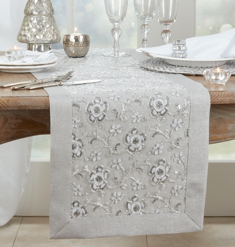 Éloise Rectangle Floral Polyester Table Runner