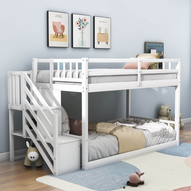 Elsko Kids Twin Over Twin Bunk Bed