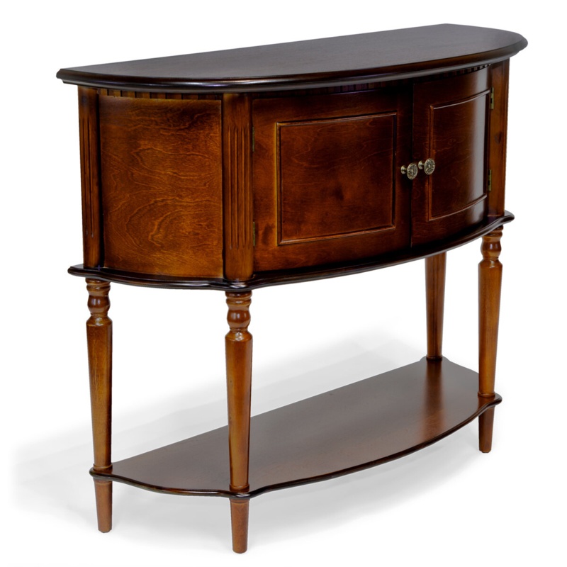 Emilio Classic Accents, Dining Buffet Cabinet with Mounted Interior Glass Stemmed Glass Rack