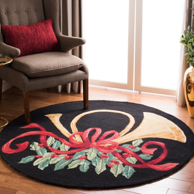 Encratis Handmade Hand Hooked Wool Black Rug