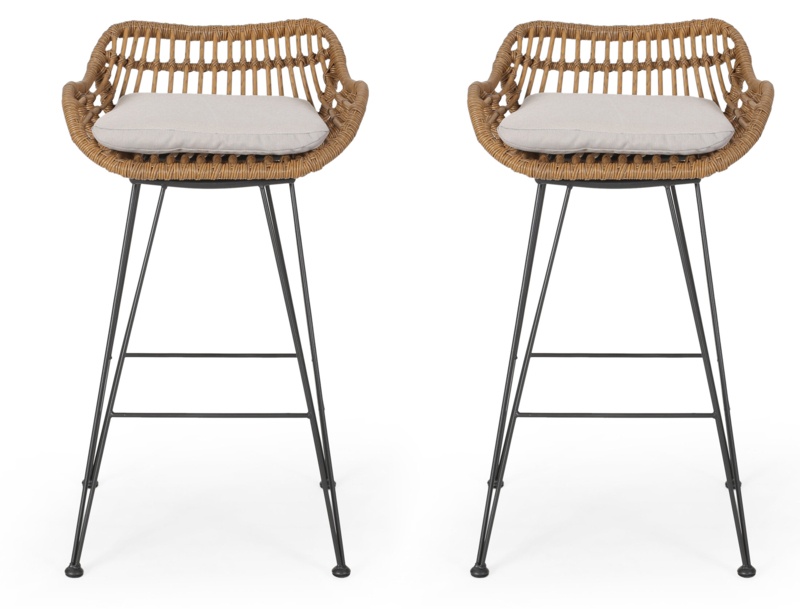 Endicott Wicker Outdoor 30'' Bar Stool with Cushion