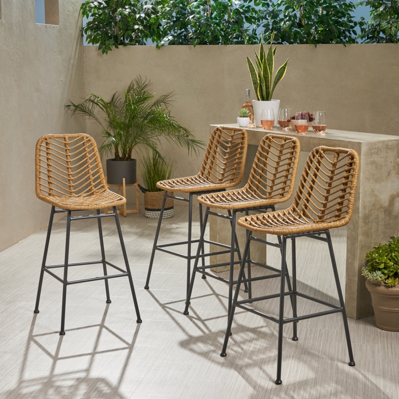 Enloe Wicker Outdoor 28.75'' Bar Stool