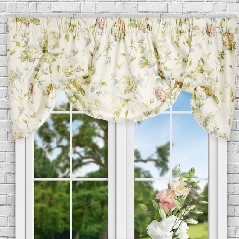 Erie Hydrangea Floral Tie-up 60" Window Valance