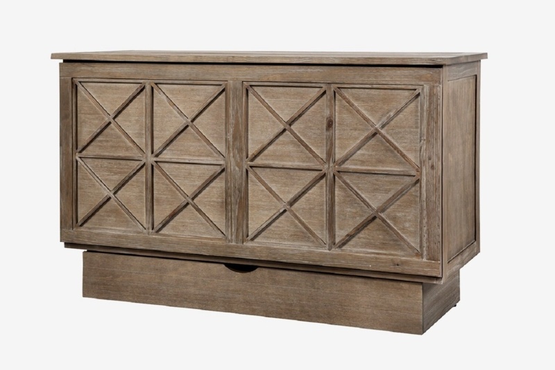 Essie Queen Storage Murphy Bed with Mattress and Power Outlets