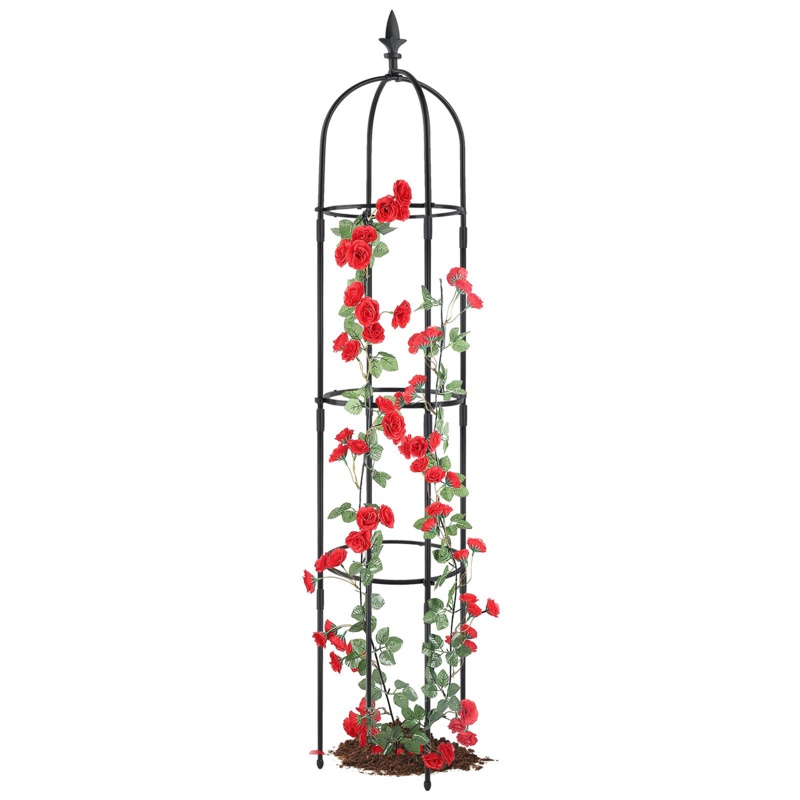 Evabelle 69.3'' H x 10.63'' W Metal Obelisk Trellis