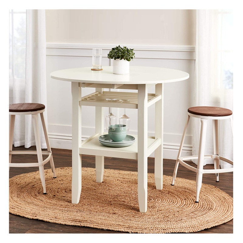 Extendable Round Solid Wood Dining Table