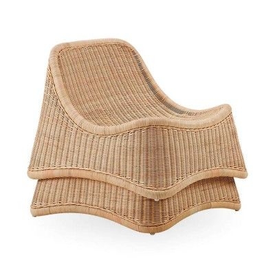 Fauteuil et repose pieds Chill rotin naturel - Sika Design