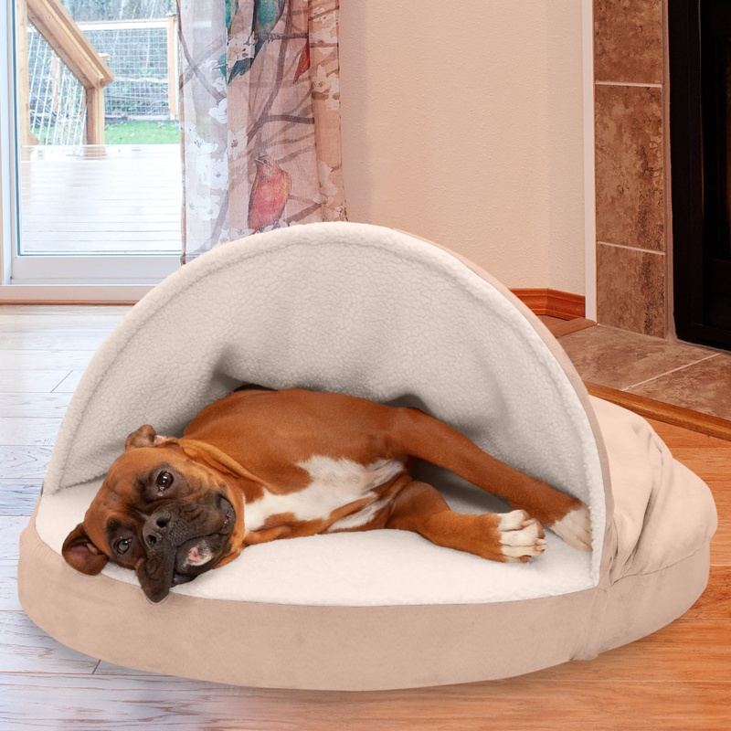 Faux Sheepskin Memory Top Foam Pet Bed