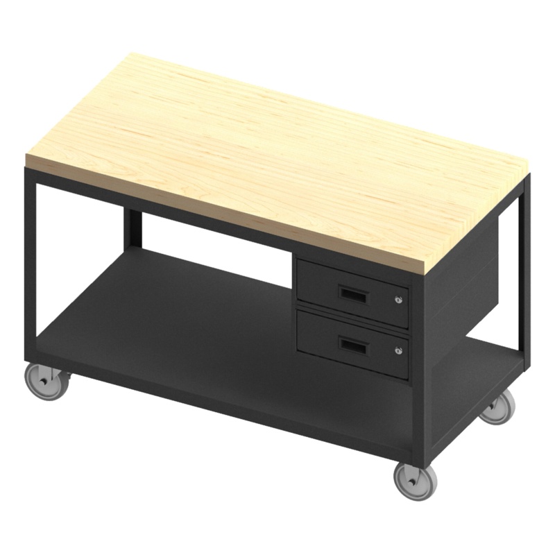 Ferndown Wood Top Workbench with Wheels