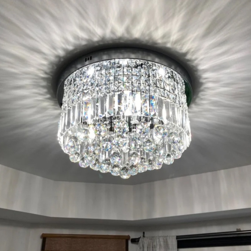 Forrest 9 - Light Flush Mount Glass Dimmable Chandelier