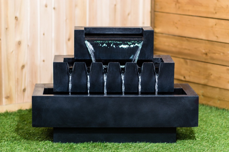 Fountain-Zinc Metal Multi Level Rectangles