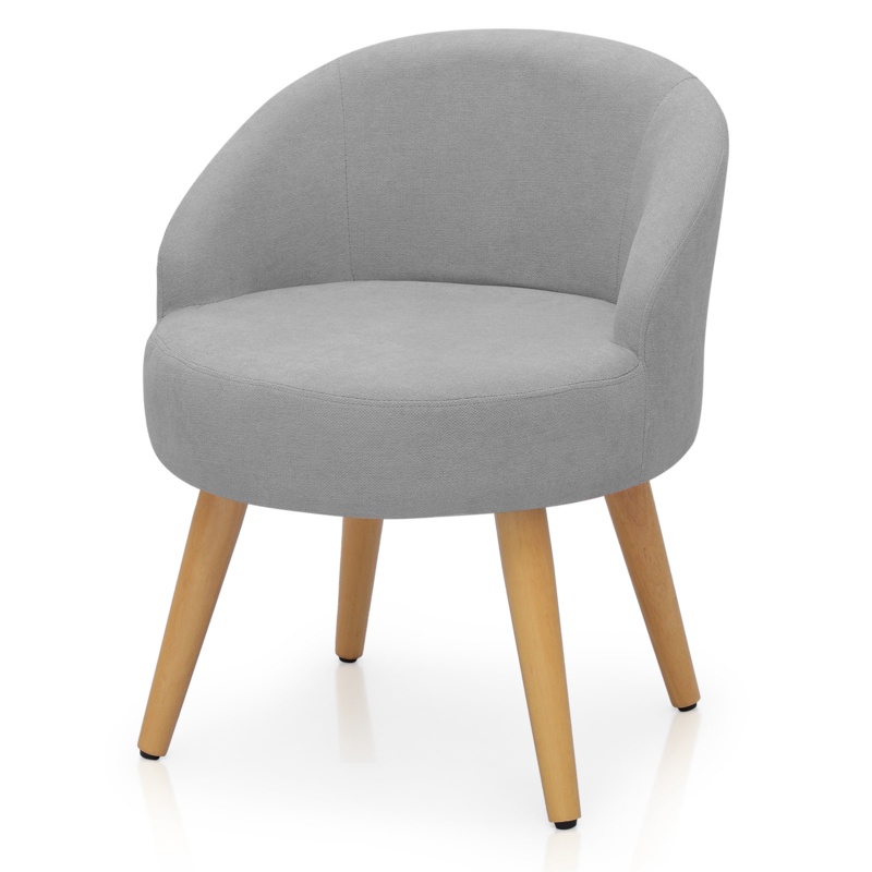 Franke Solid Wood Vanity Stool with Backrest for Living Room, Bedroom