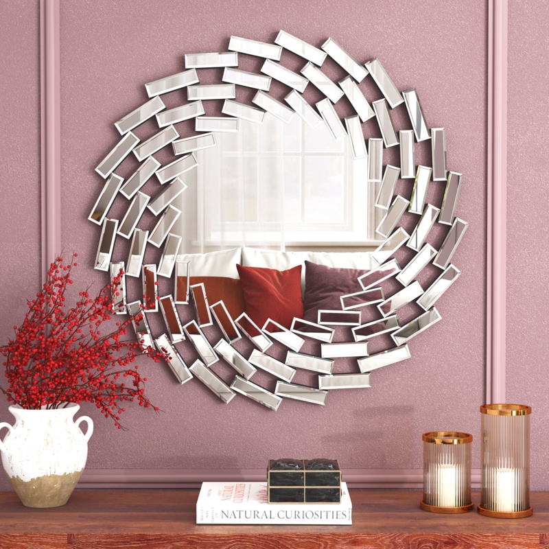 Freelon Sunburst Glass Round Wall Mirror