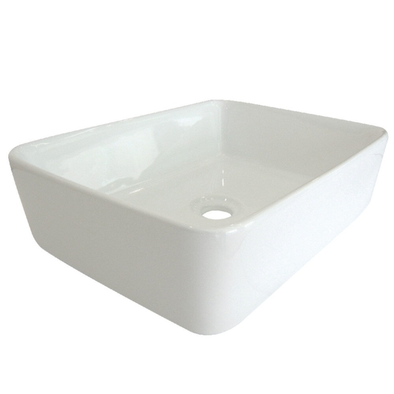 French Ceramic Rectangular Vessel Bathroom Sink