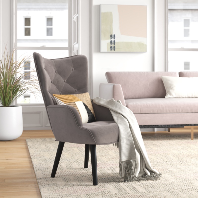 Frison Upholstered Wingback Chair