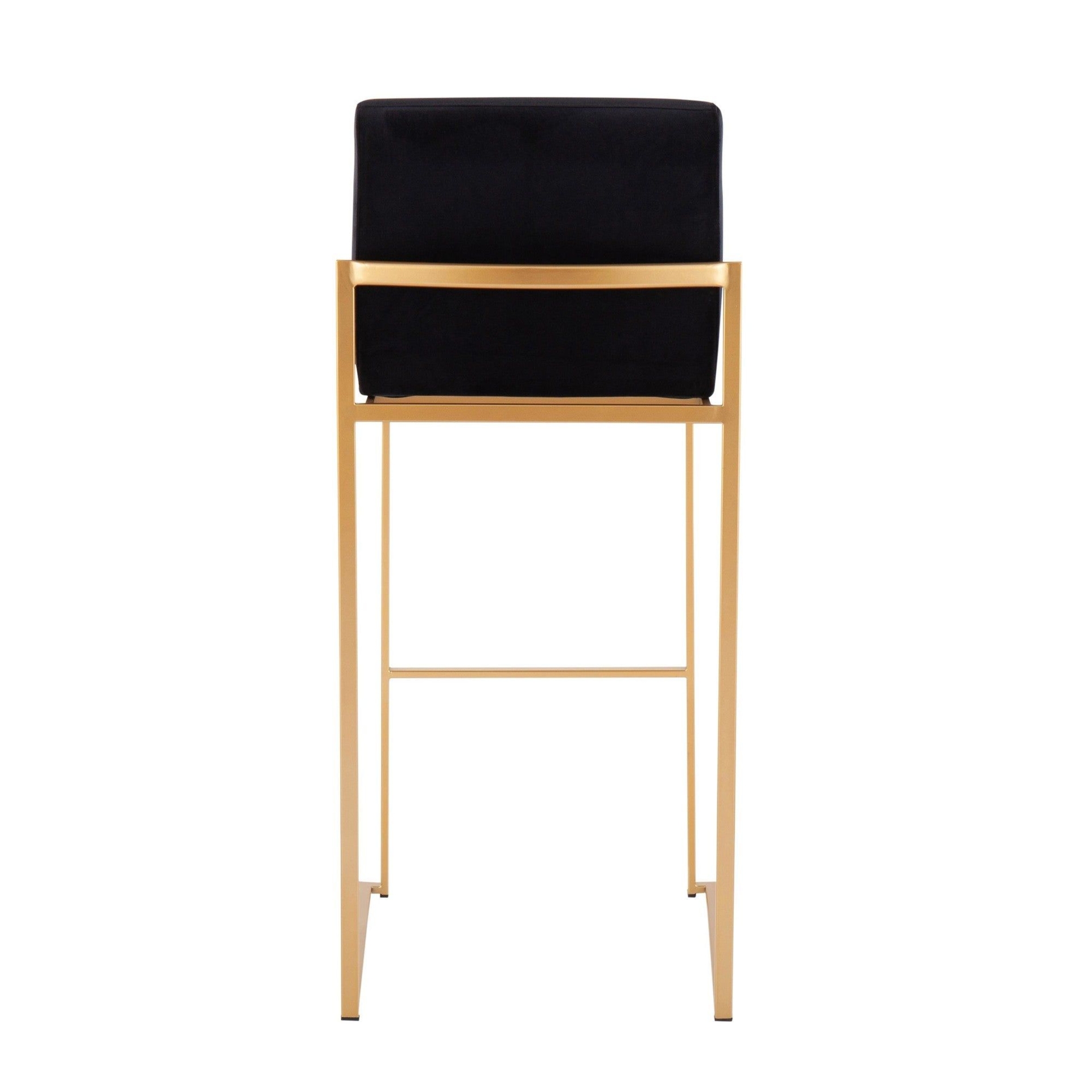 Fuji High Back Barstool - Set of 2 Black By LumiSource - B30-FUJIHB AUVBK2 - Black