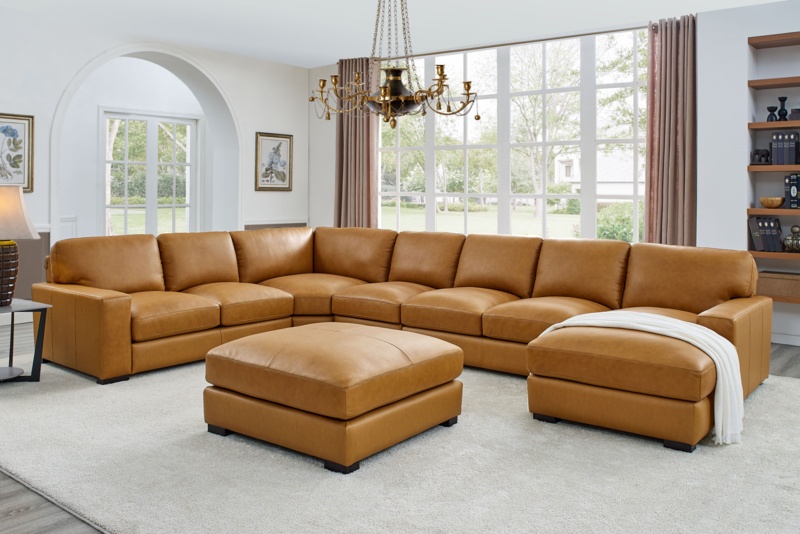 Gabriel 6 - Piece Genuine Leather Match Sectional
