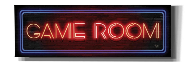 Game Room Neon Sign On Canvas by Mollie B Textual Art