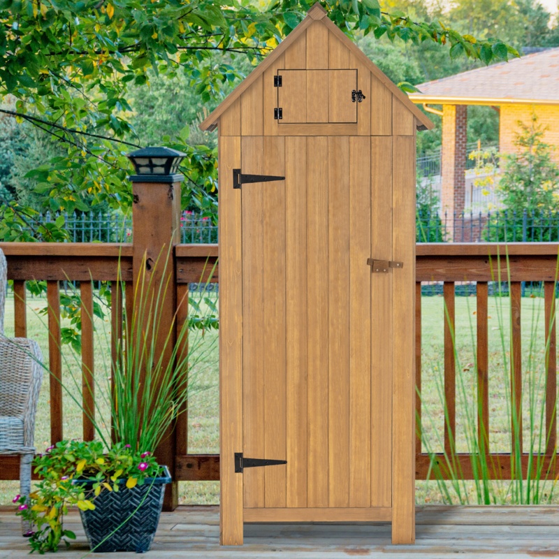 Garden 70.5" H x 25.6" W x 18.1" D Solid Wood Tool Shed