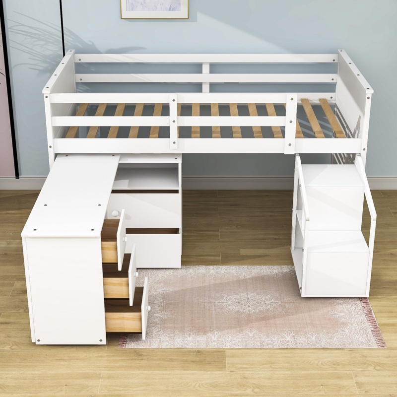 Giovina Kids Twin Loft Bed with Drawers