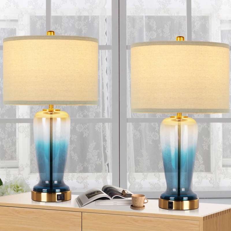 Glass USB Table Lamp
