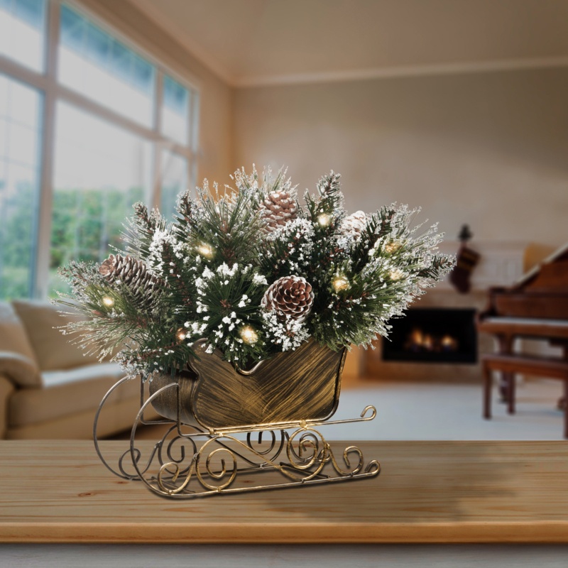 Glittery Bristle Lighted Display