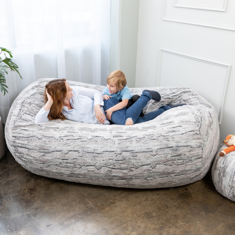 Grand Lounger 7 Foot Bean Bag Sofa Chair for Adults - Luxe Fur
