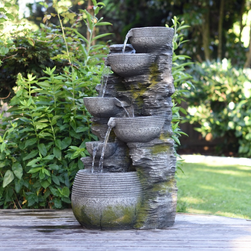 Gravers Outdoor Weather Resistant Floor Fountain with Light