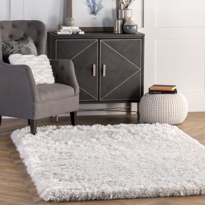 Groover Handmade Shag Performance Ivory Rug
