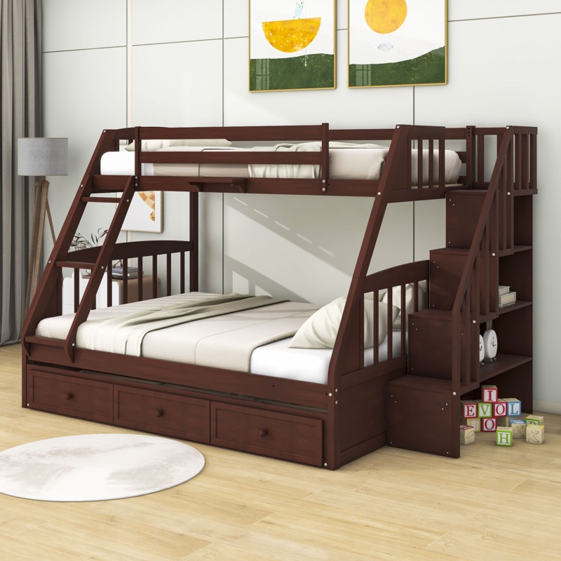 Haarika Kids Twin Over Full Bunk Bed with Drawers