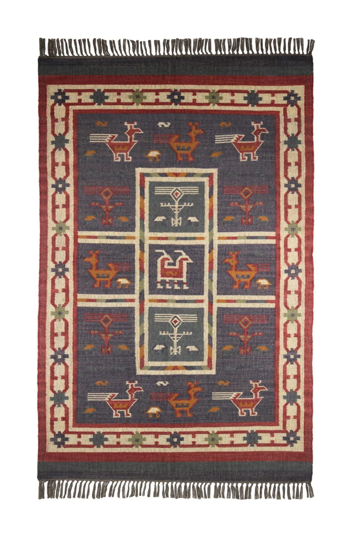 Hacienda Tribal Rug - Color: Blue; Size: 10' x 14'