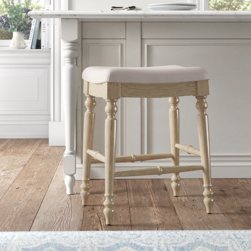 Harleigh Backless Upholstered Wood Counter & Bar Stool
