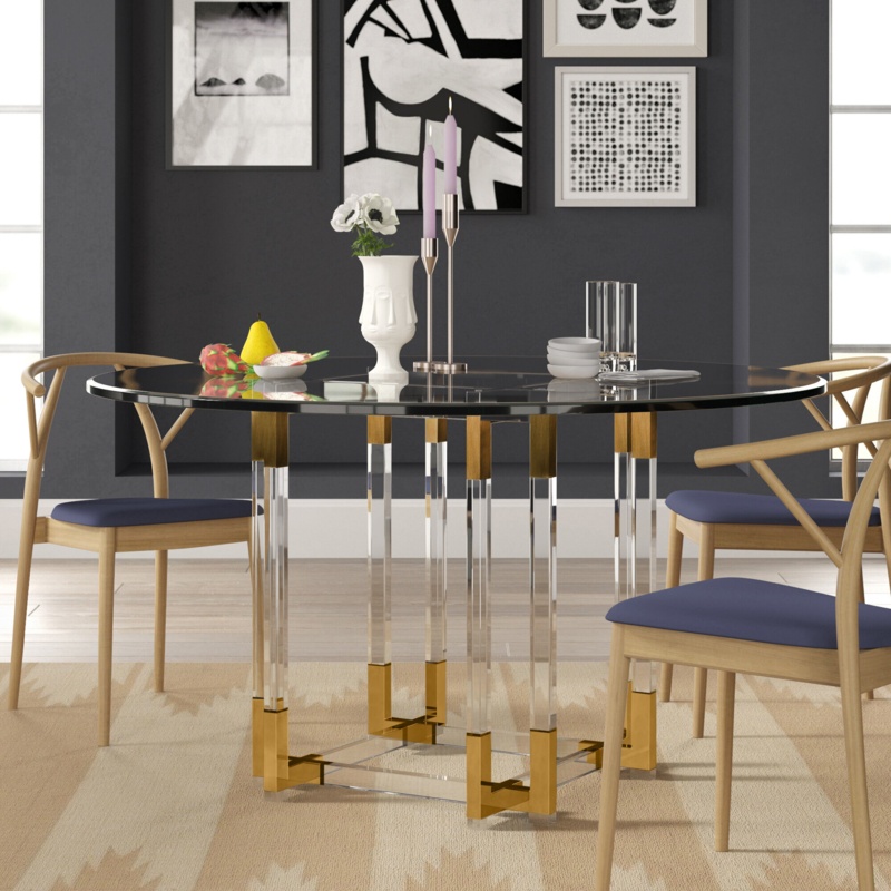 Hersch Round Glass Dining Table