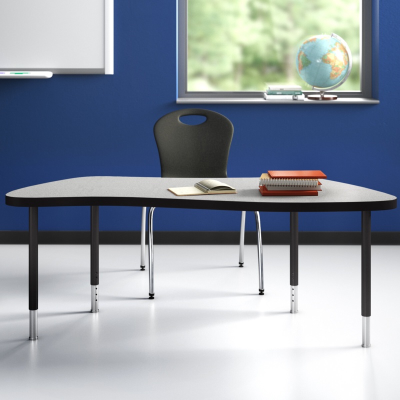 Hierarchy Manufactured Wood Adjustable Trapezoid 4 Students Activity Table
