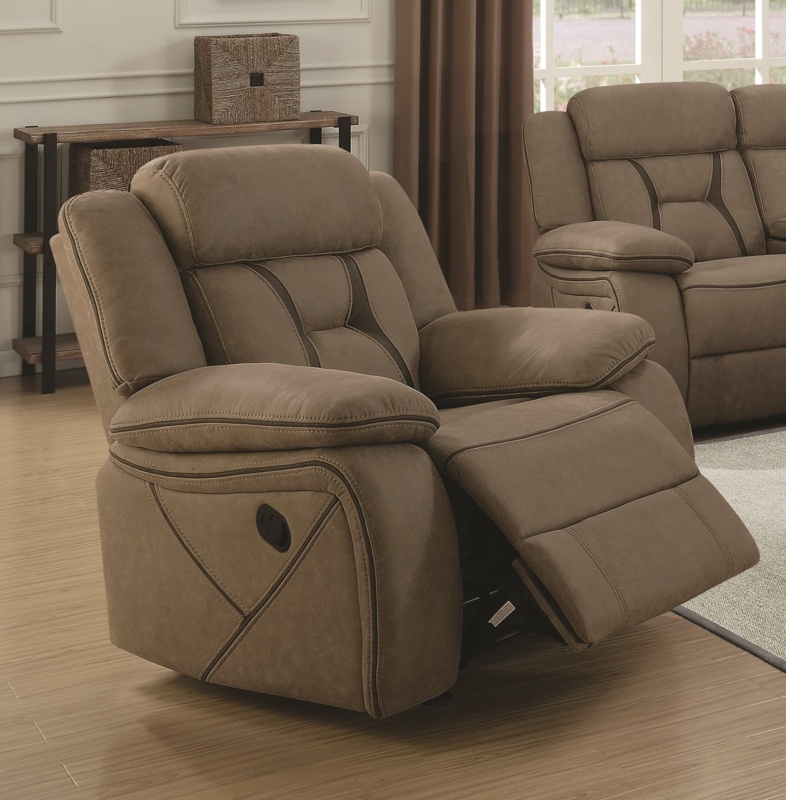 Higgins Overstuffed Upholstered Glider Recliner