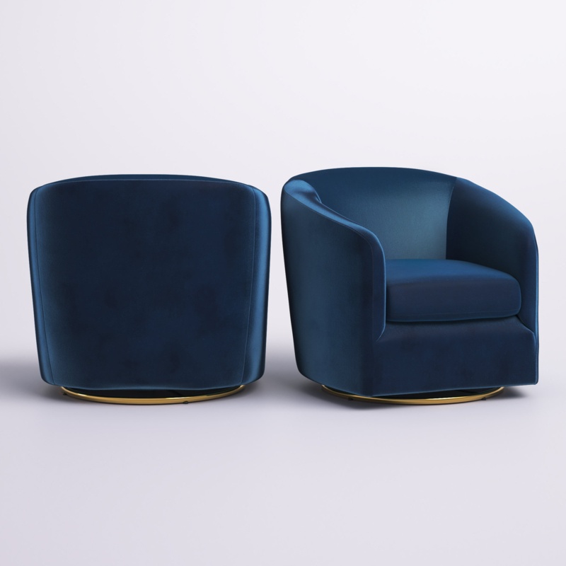 Holden Upholstered Swivel Barrel Chair