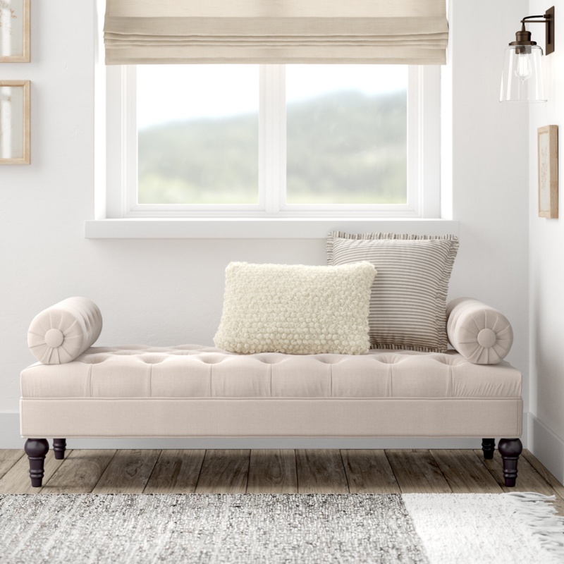 Hollister 100% Polyester Upholstered Bench