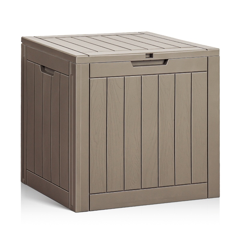 Homall 31 Gallons Water Resistant PVC Lockable Deck Box in Gray