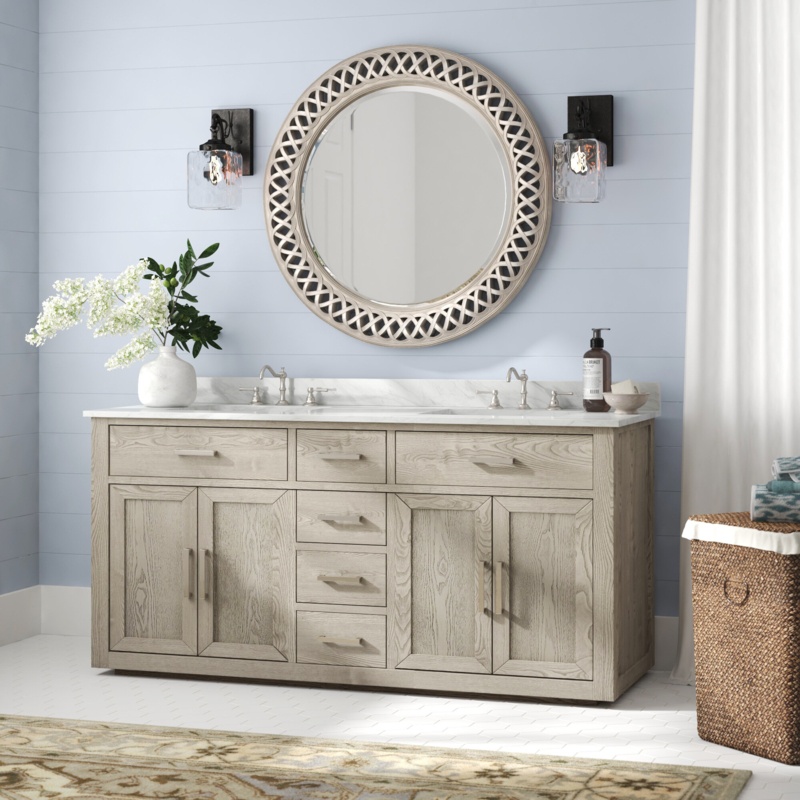 Ingalls 60'' Free Standing Double Bathroom Vanity with Quartz Top