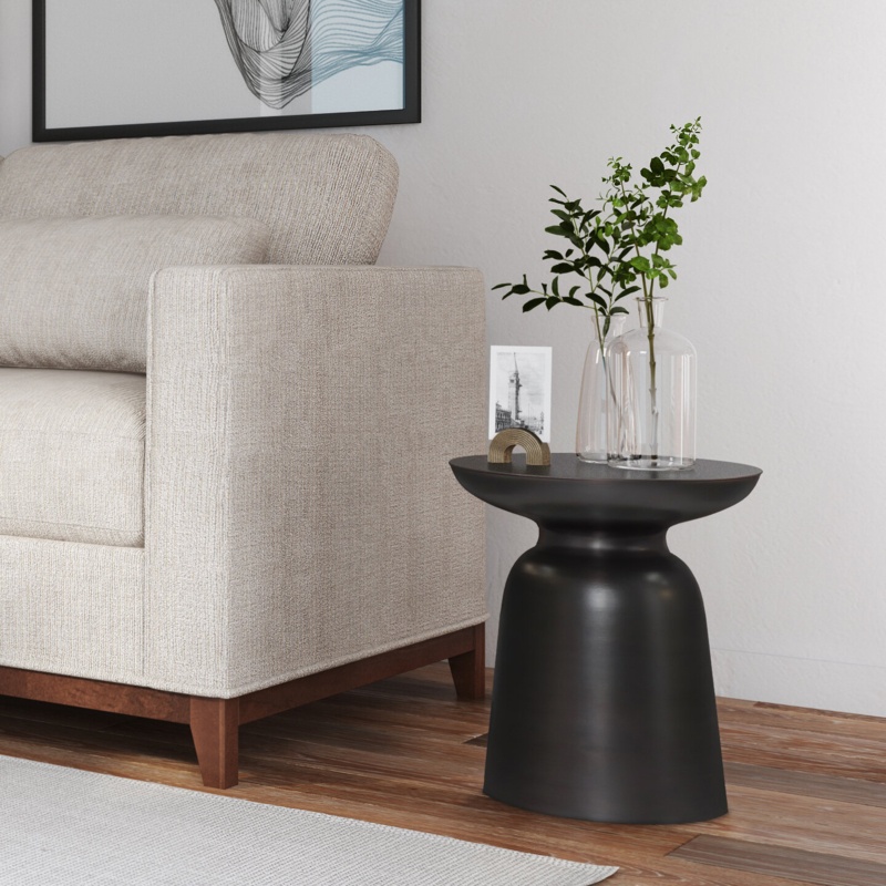 Iron Pedestal End Table